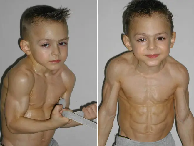 kid with muscles